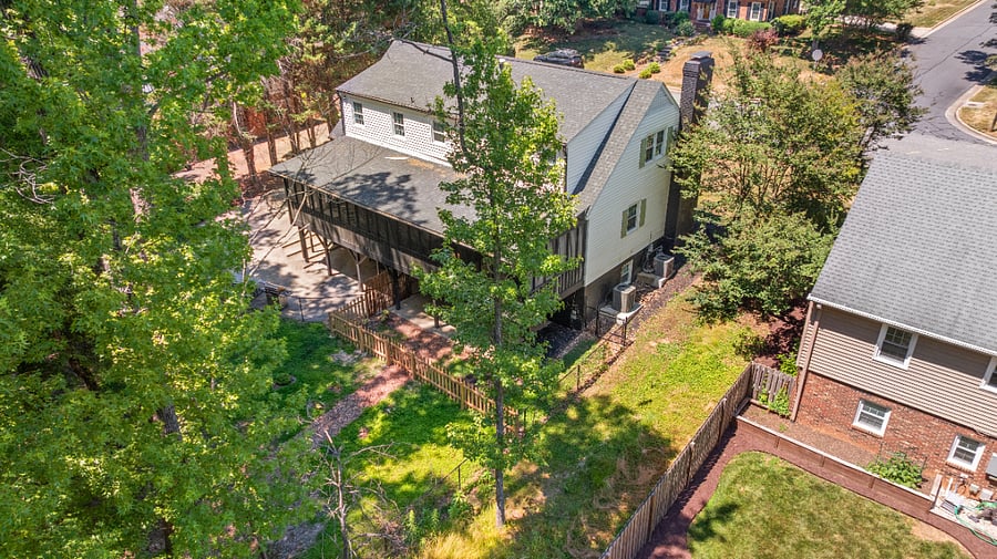 Aerial view of back of house.