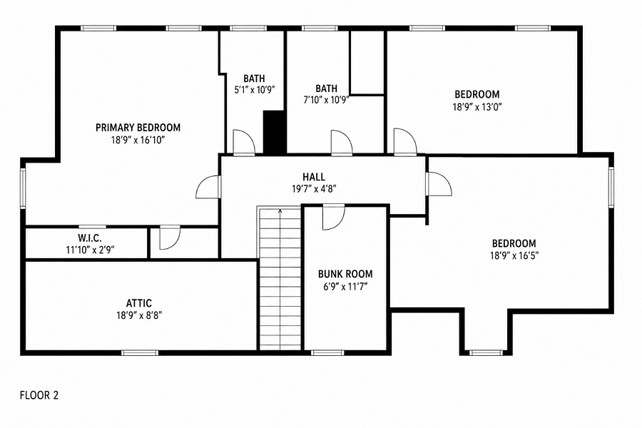 Floorplan of Upstairs.