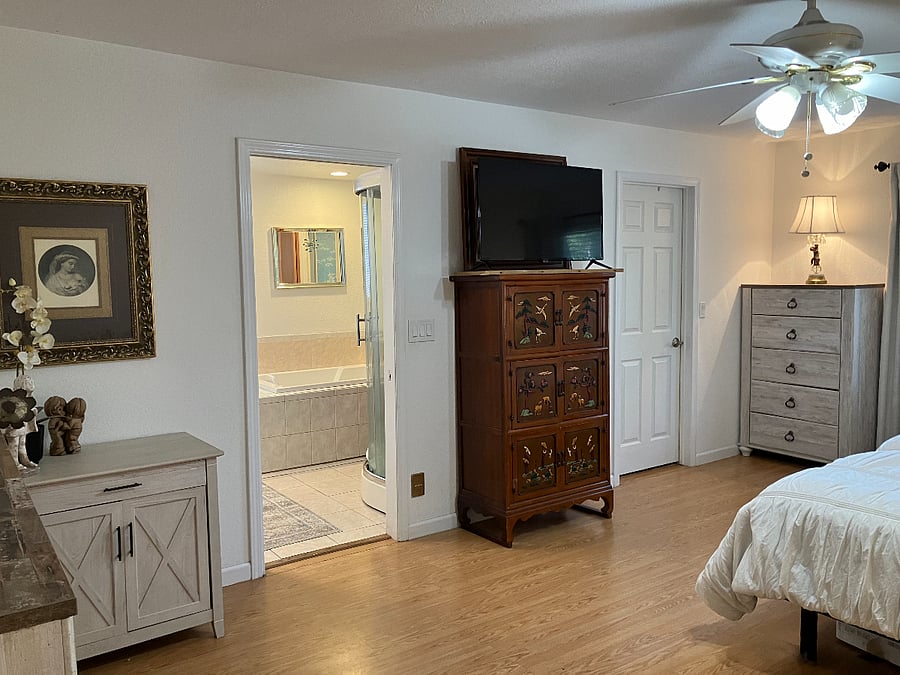 Primary Bedroom-Mirrored Dresser/Tall Dresser/Smart TV Walk-in ClosetPr