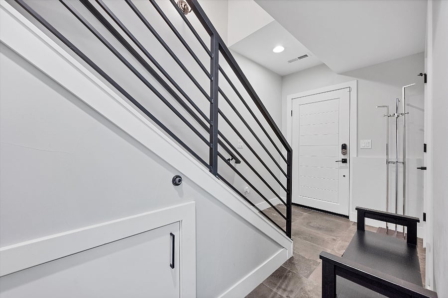 First floor: storage and stairs to second floor