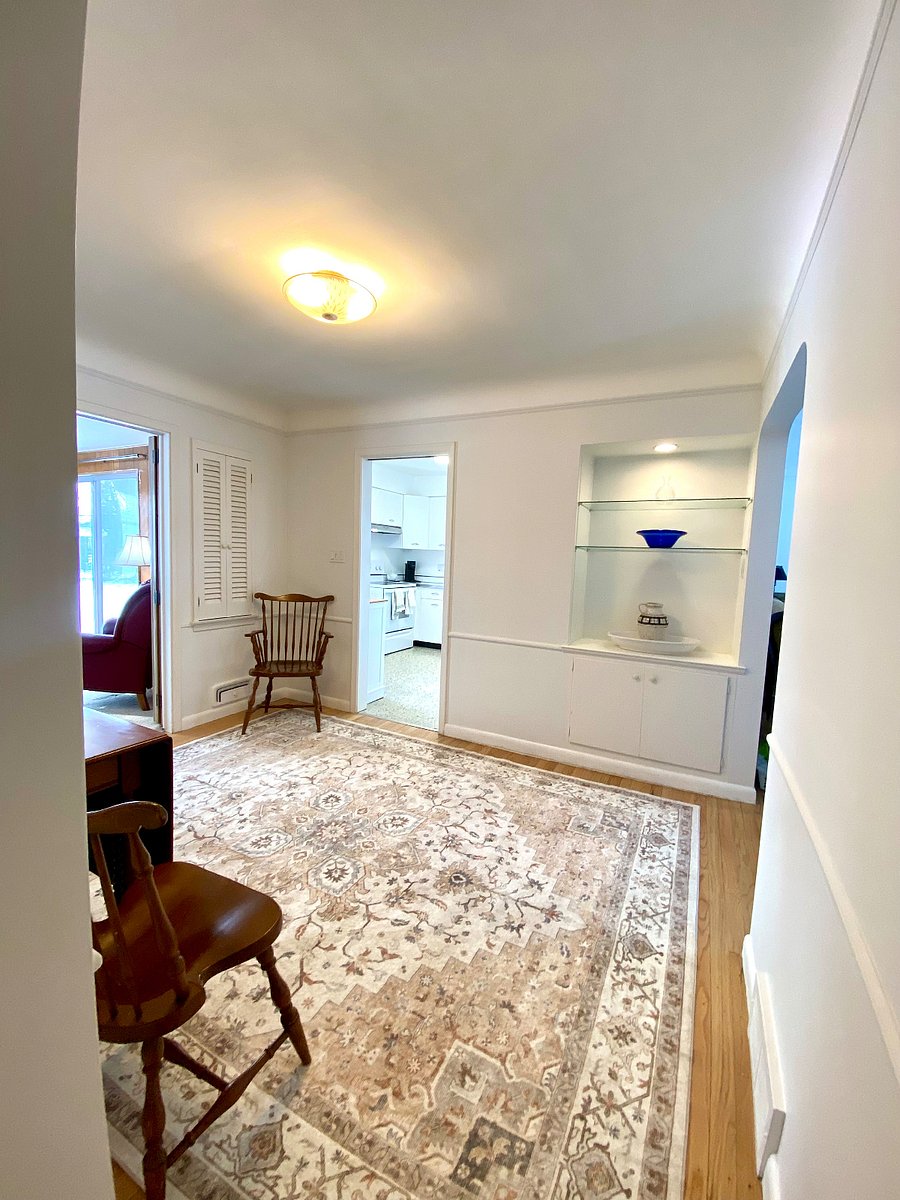 Display curio cabinet in dining room.