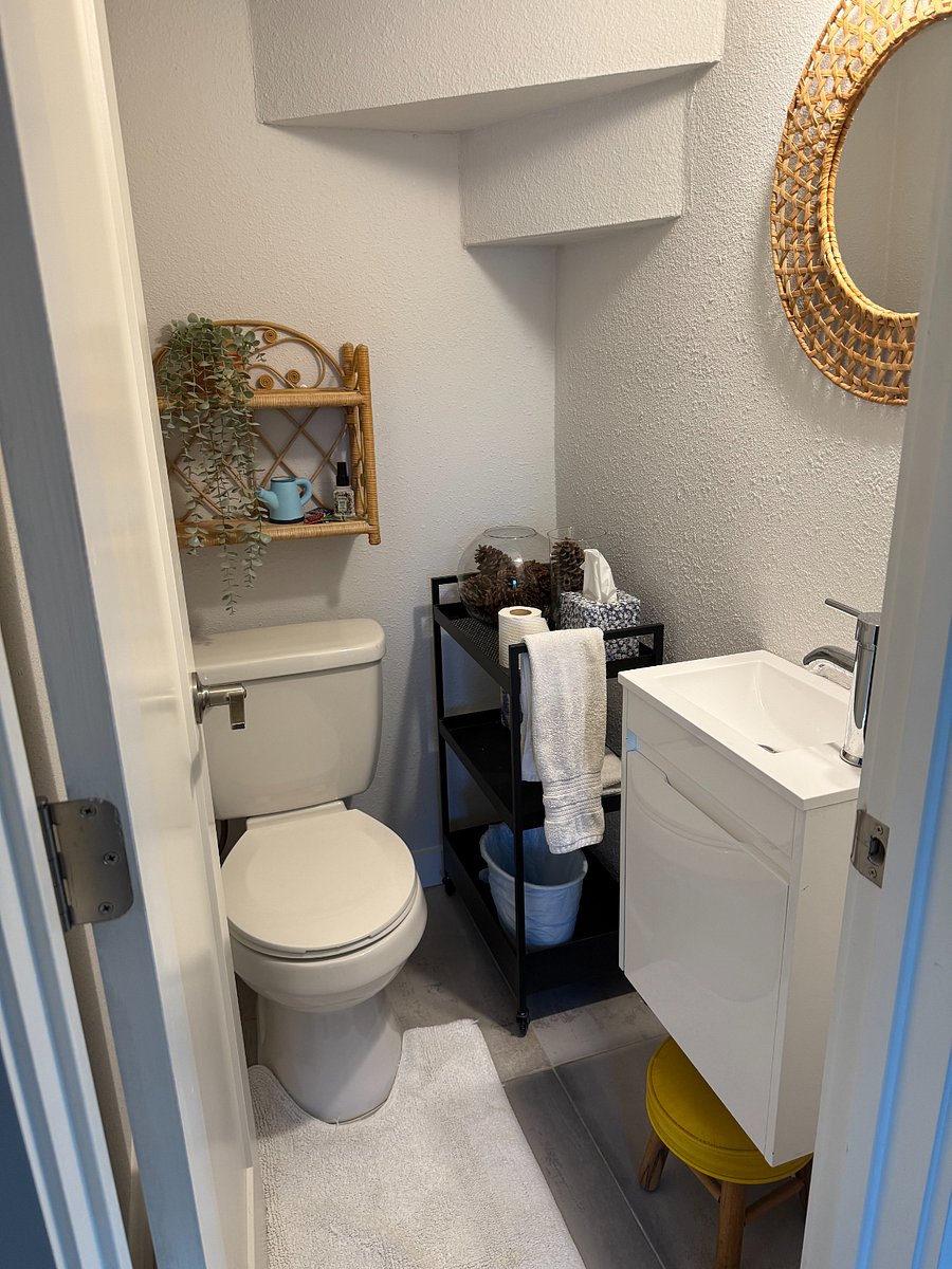 Half bath is right off the living space - super convenient.