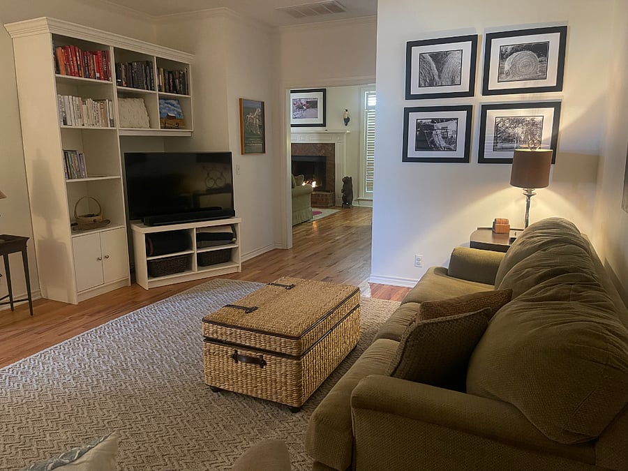 Downstairs living area with TV.