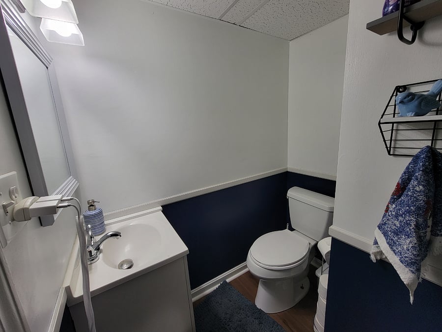 Shared downstairs 1/2 bath & laundry