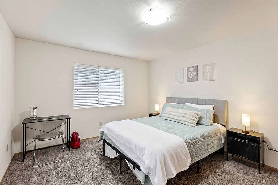 New Queen Bed and linens