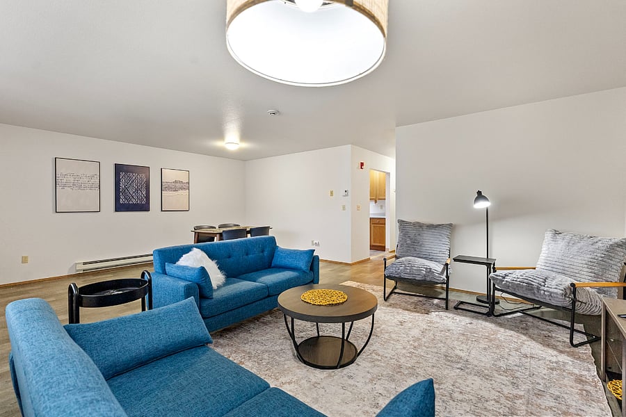 Open space in living and dining area