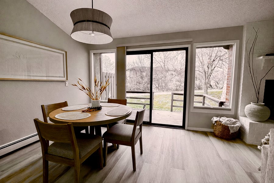 Dining Area with Walkout onto Back Deck