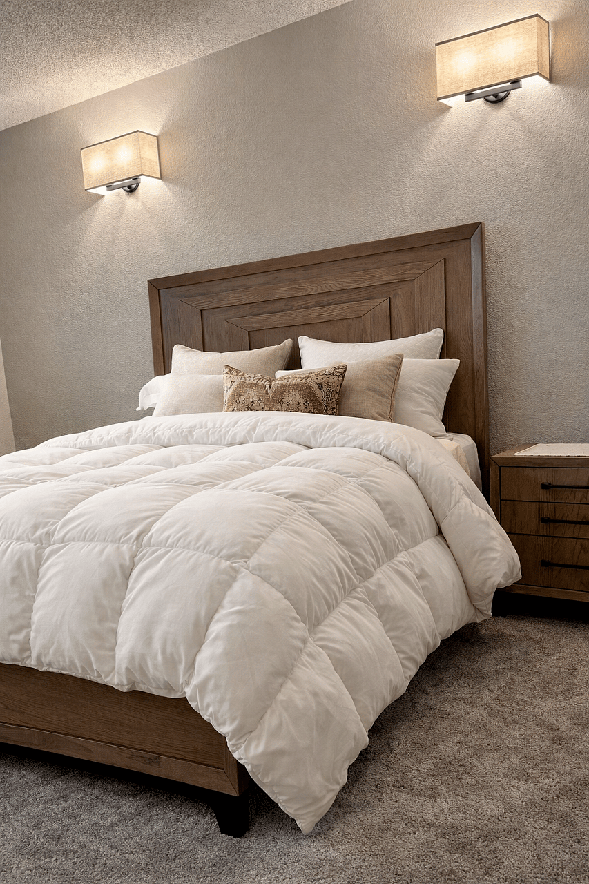 Downstairs Bedroom with Queen Bed,Two Full Size Closets, Blackout Shades and an attached Full Bathroom