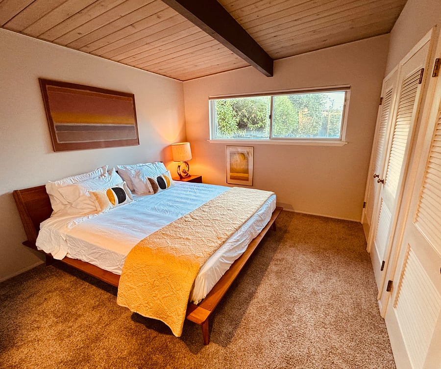 Bedroom with new king-size bed