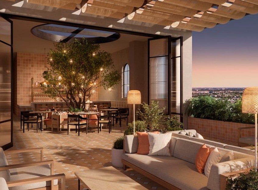 Developer rendering: outdoor terrace amenity