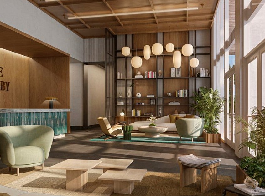 Developer rendering: building lobby