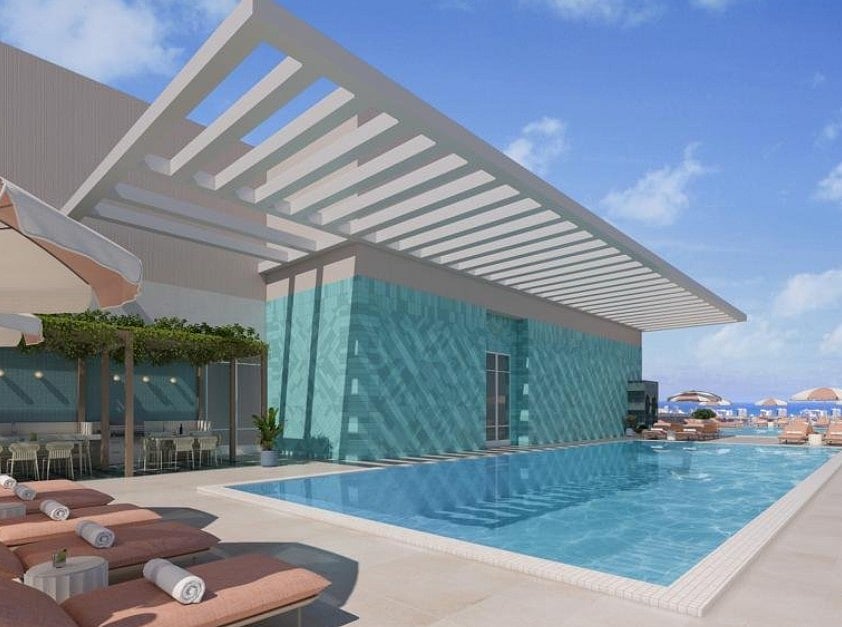 Developer rendering: rooftop pool amenity