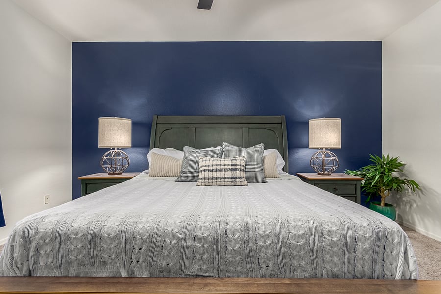 Primary Bedroom - King bed, private bathroom, walk in closet, TV
