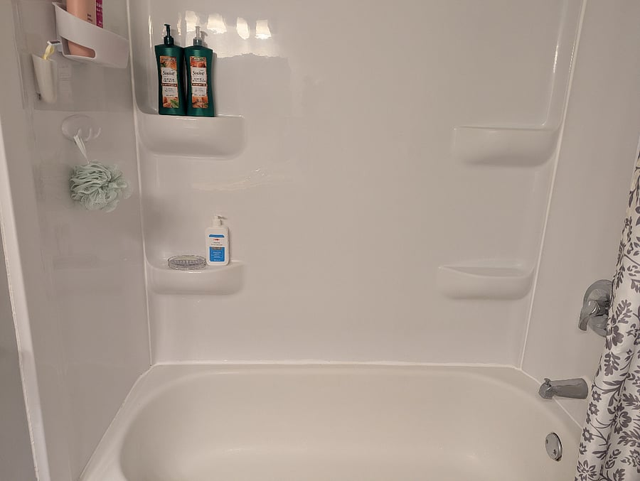 You'll get your own shelf in the shower and in the linen closet as well for your personal belongings.