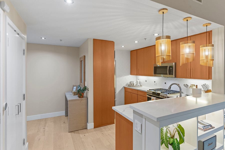 1st floor entry and kitchen.