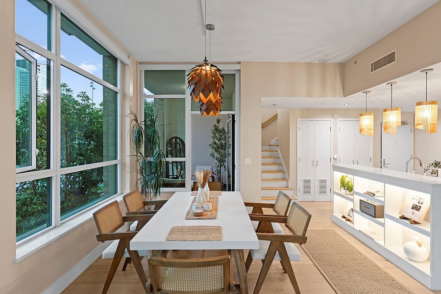 1st floor dining and kitchen.