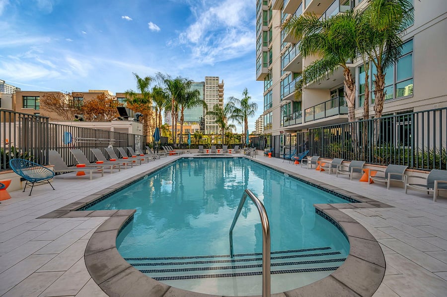 Legend pool, located just outside of the front door, on the 2nd floor of Legend.