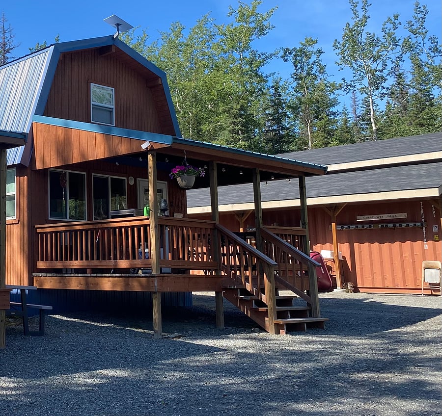 Covered deck with gas BBQ