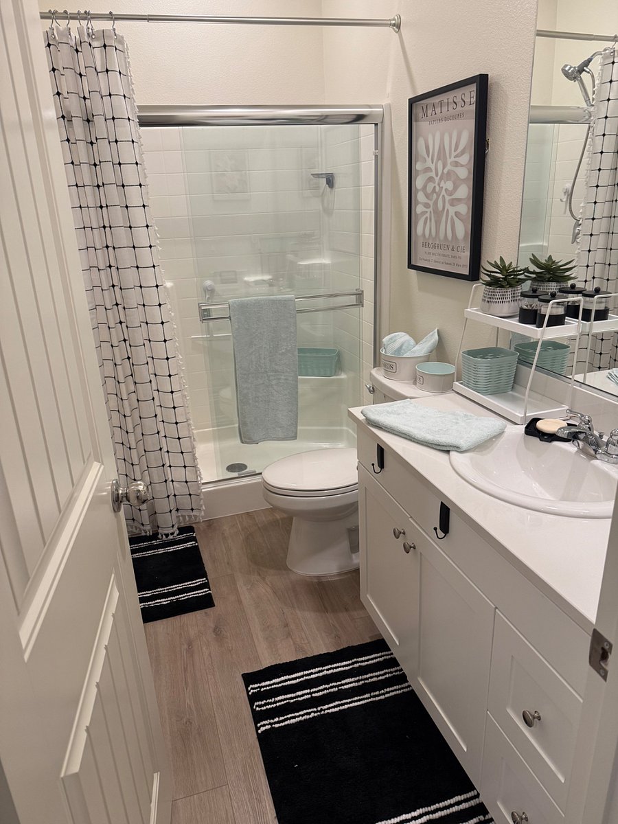 Private bathroom within locked studio