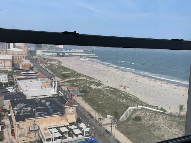 View of the ocean and boardwalk from the main bedroom window.