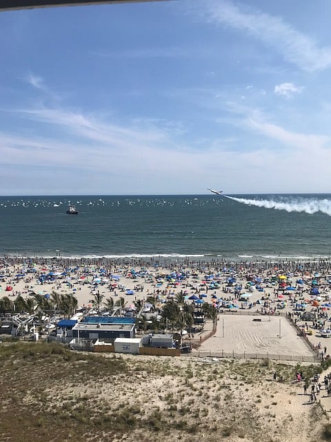 View from the living room of the Atlantic City Airshow.