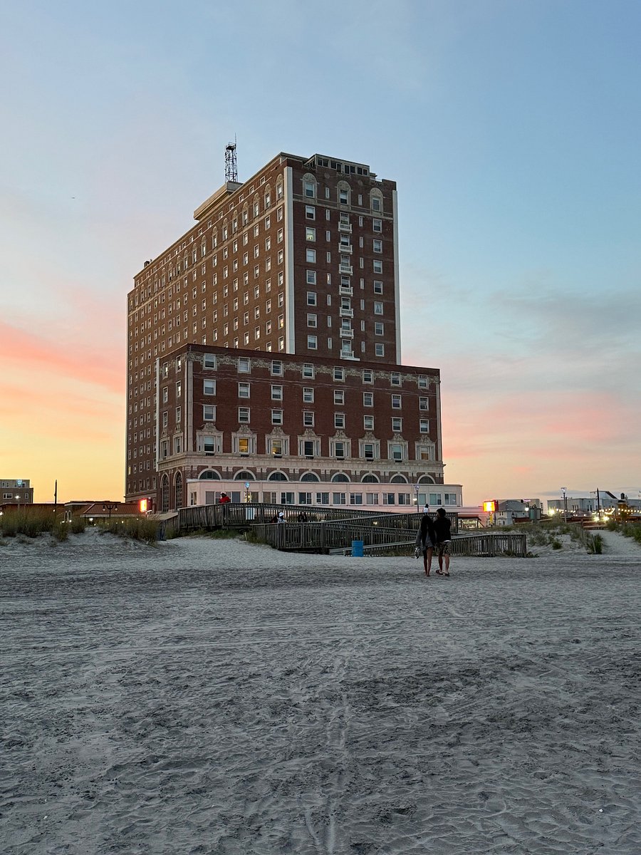 View from the beach in front of the Ritz Condos. There is an entrance into the building on the boardwalk.