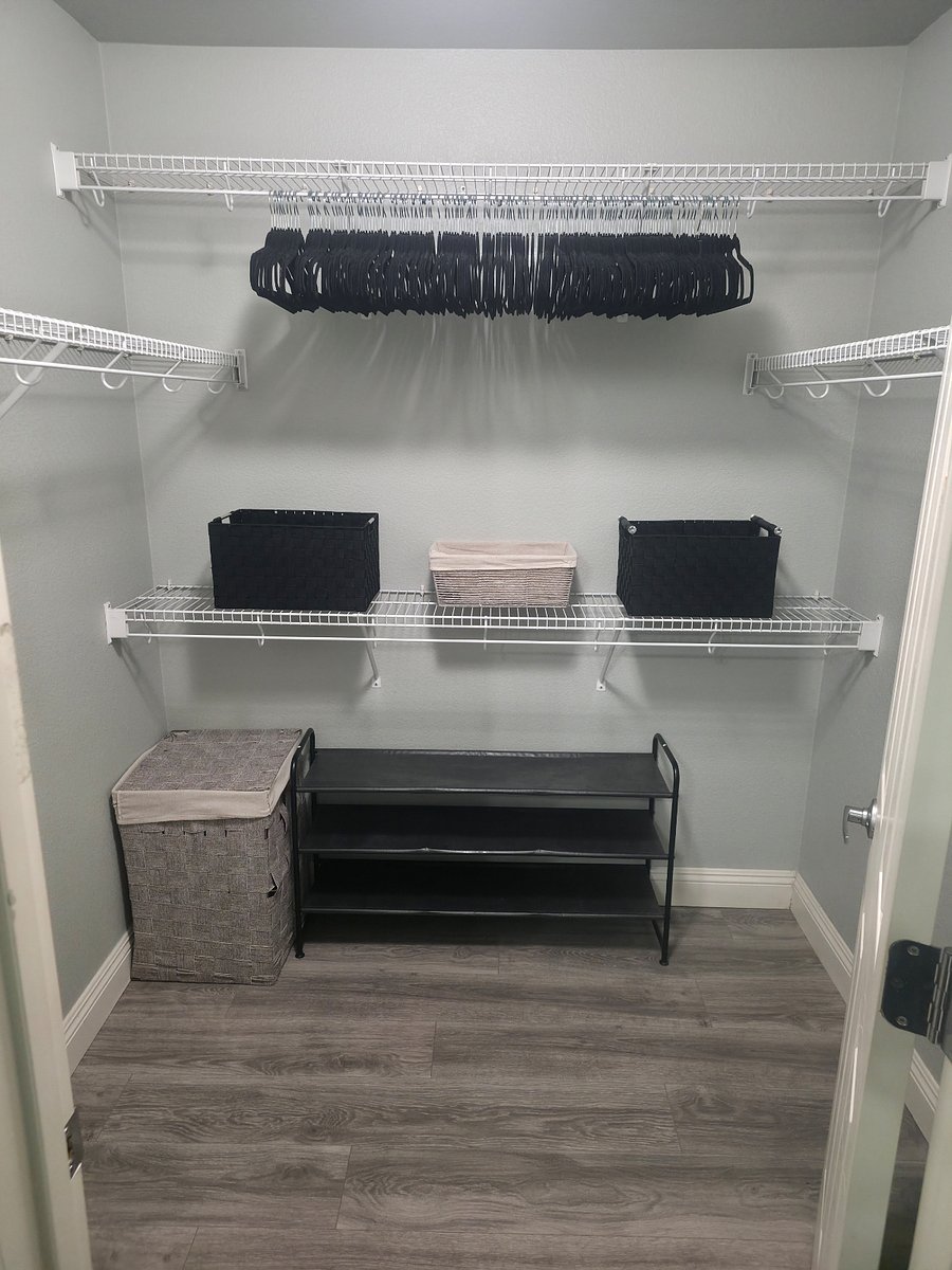 Walk in closet in master bedroom