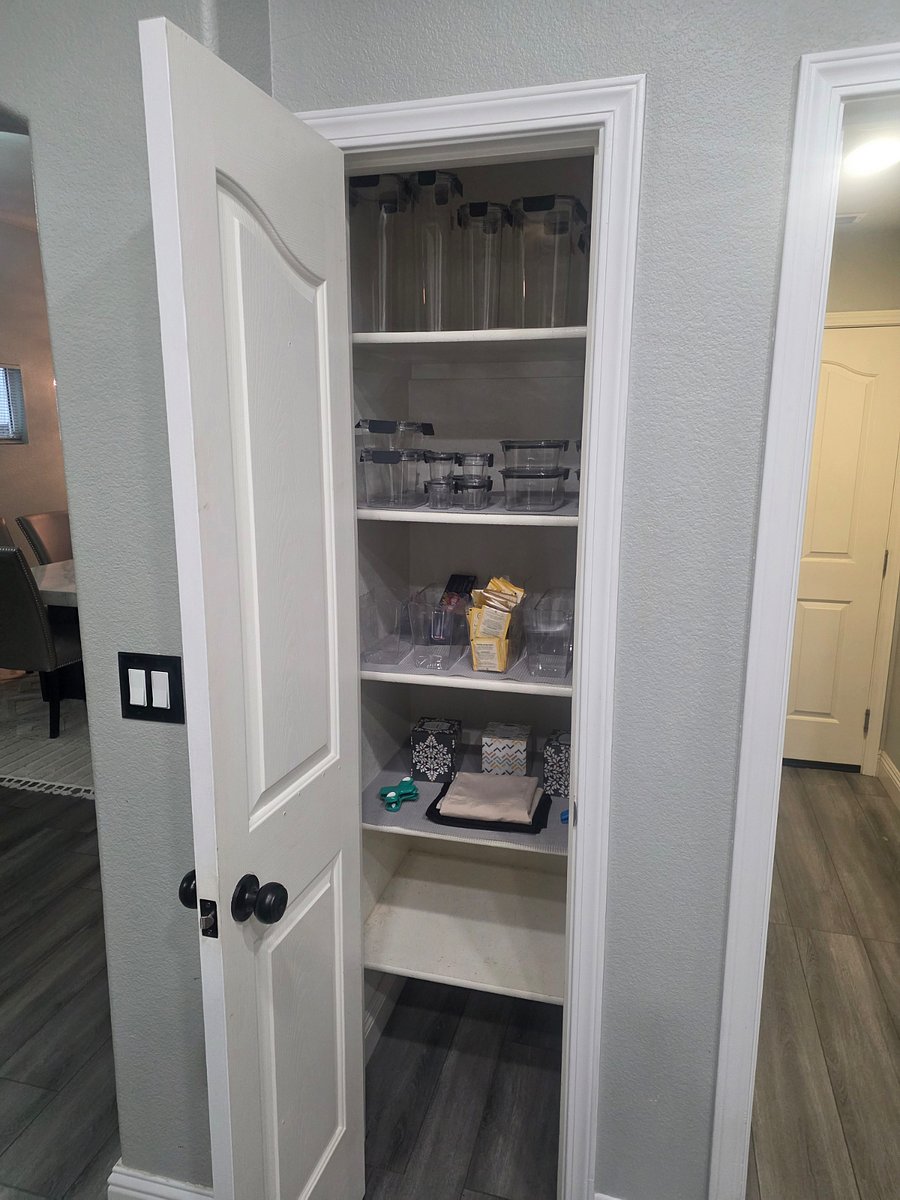 Pantry connected to kitchen