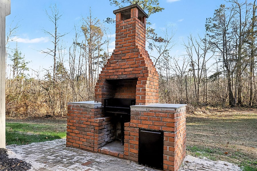Charcoal grill and chimney.