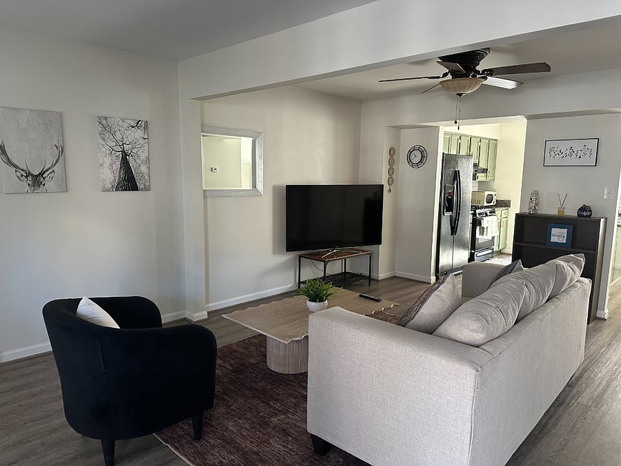 living room with walk-out-balcony