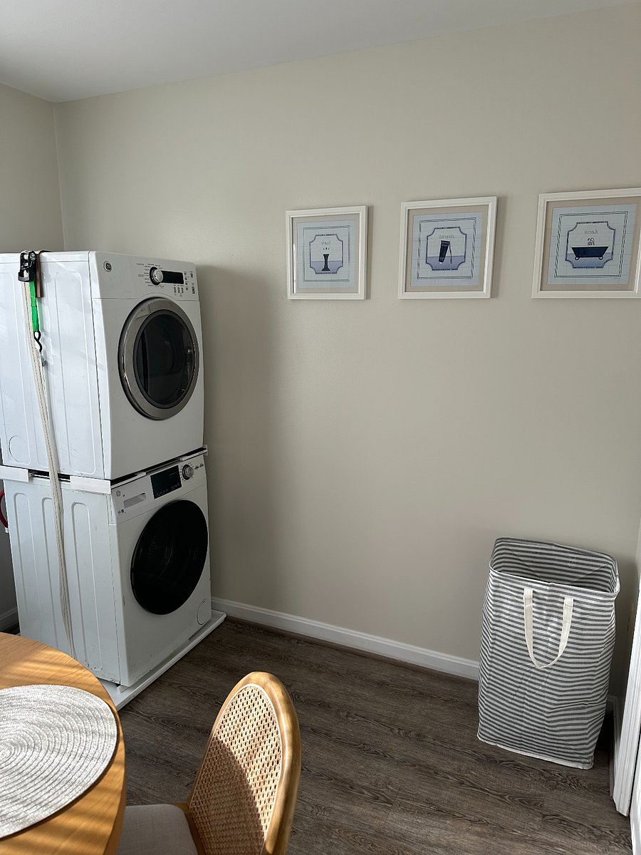 will be adding room divider here to separate laundry room from kitchen.