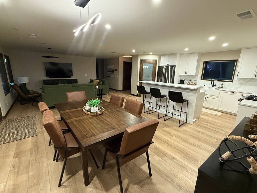Dining area in open great room.