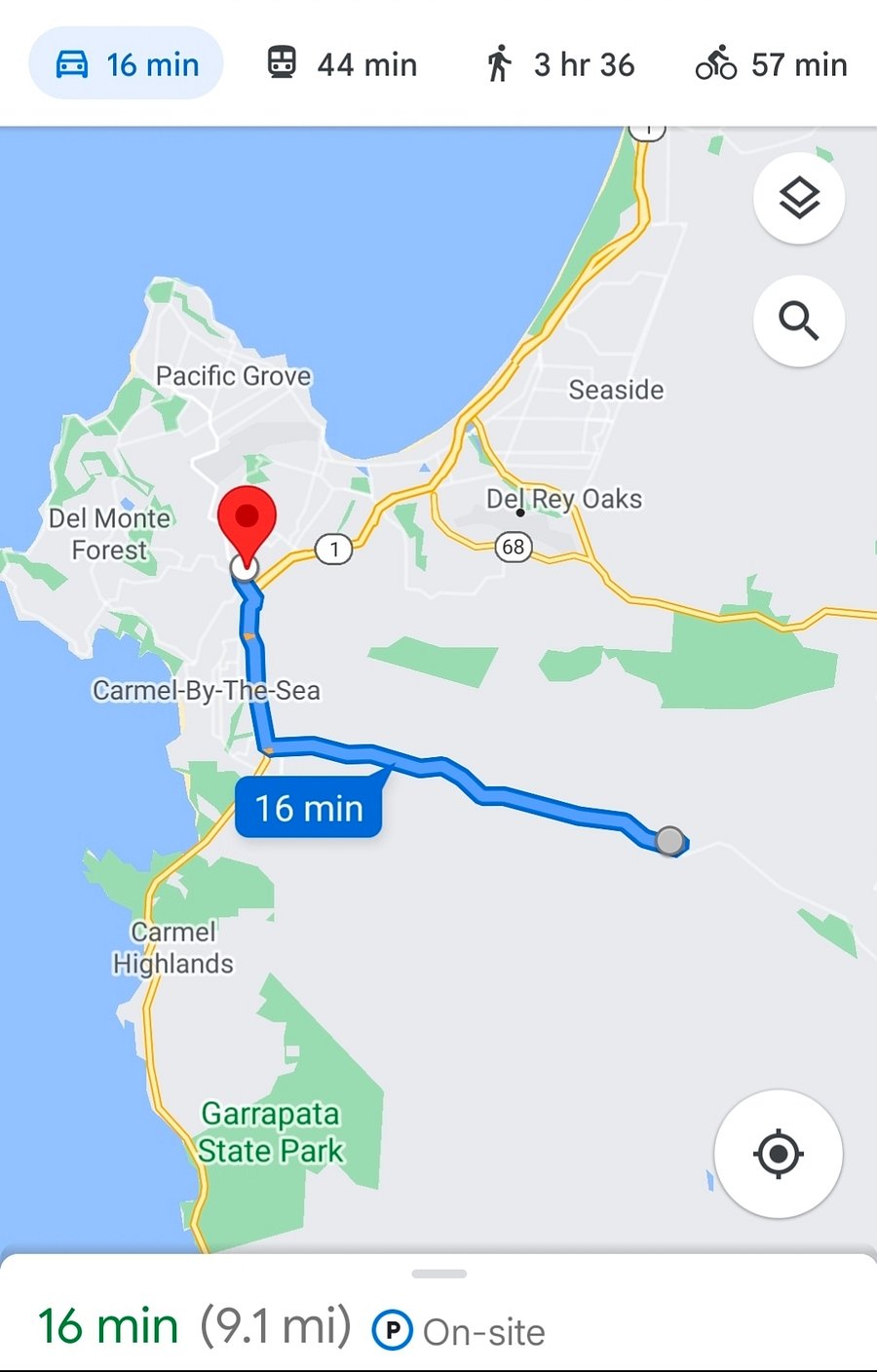 Drive time to CHOMP.Guest 