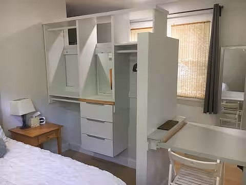 Clothing storage and vanity space