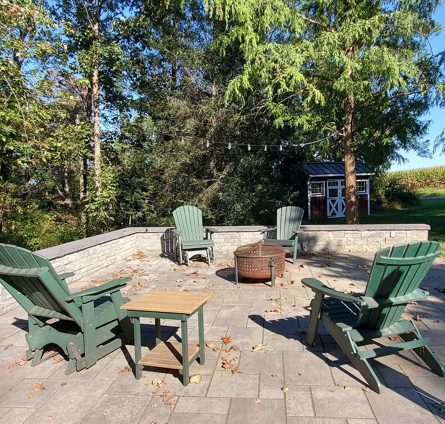 outdoor patio with firepit