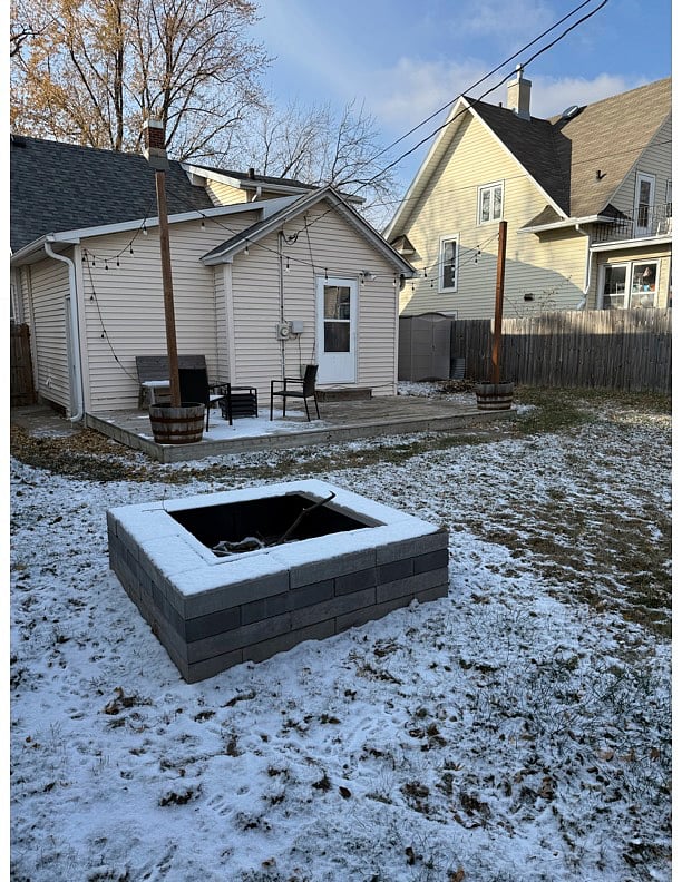 Fenced in backyard