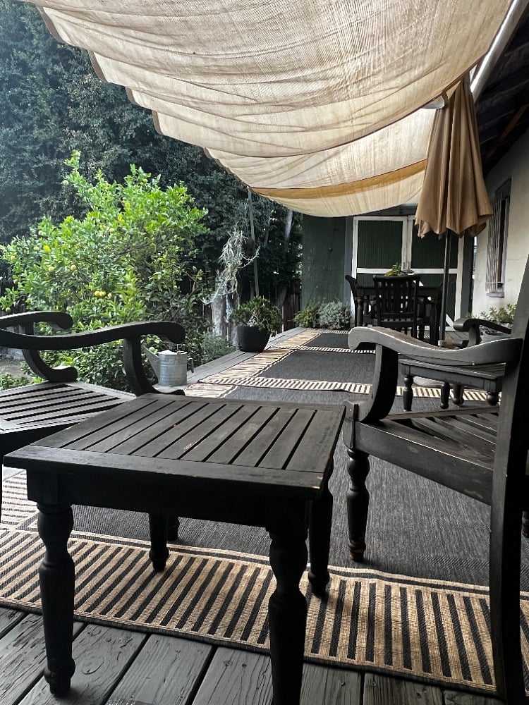Back deck seating area  great for morning coffee or fresh air