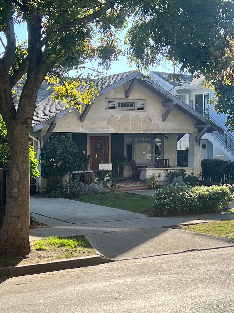 Quiet residential street one block south of Sunset Blvd