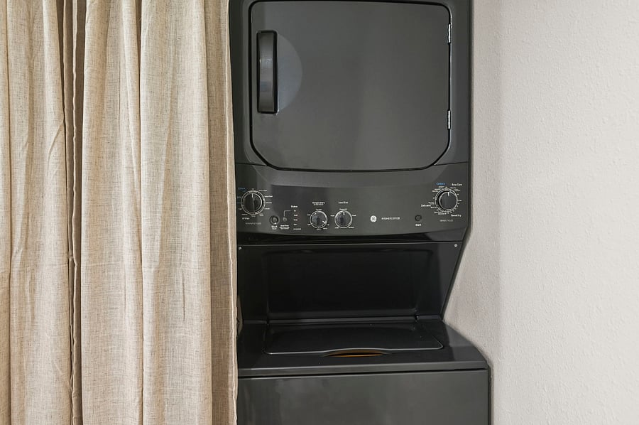 Full size stackable washer and dryer