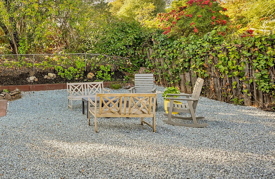 Relaxed seating space in the backyard