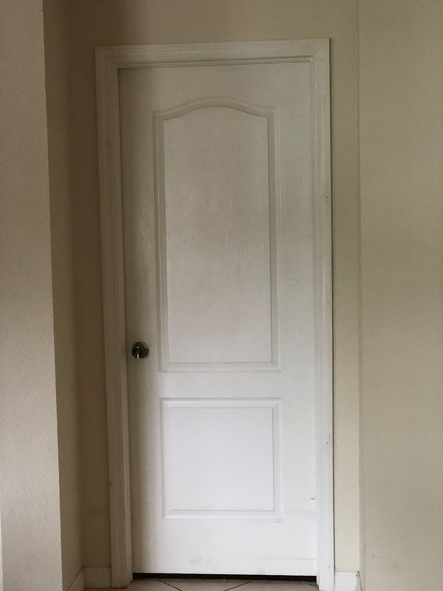 Interior door to bedroom from living room.