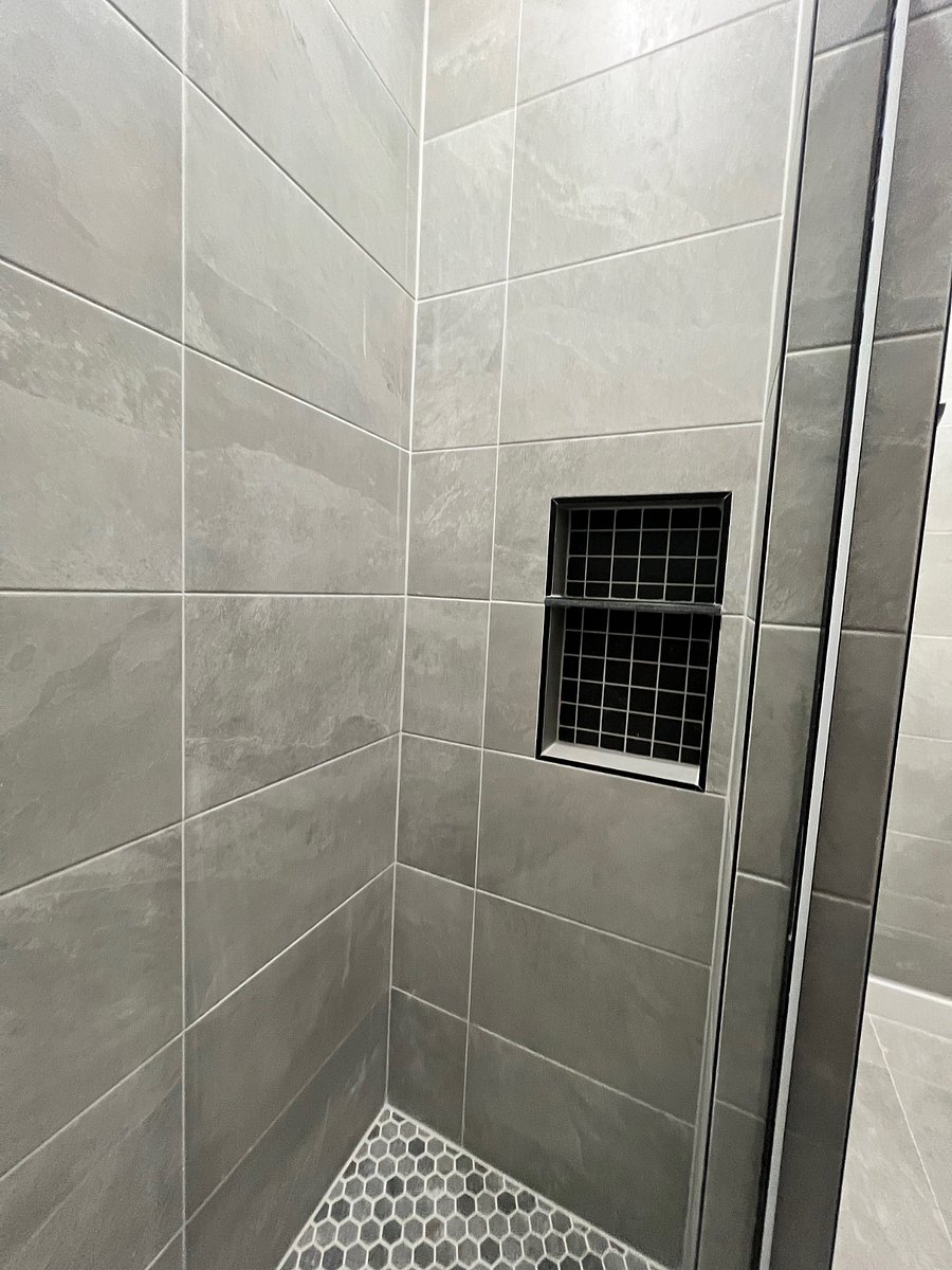 Built in shower niche for convenient storage