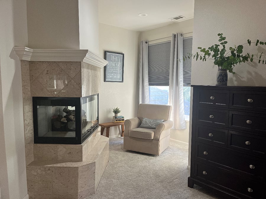 Master bedroom reading nook