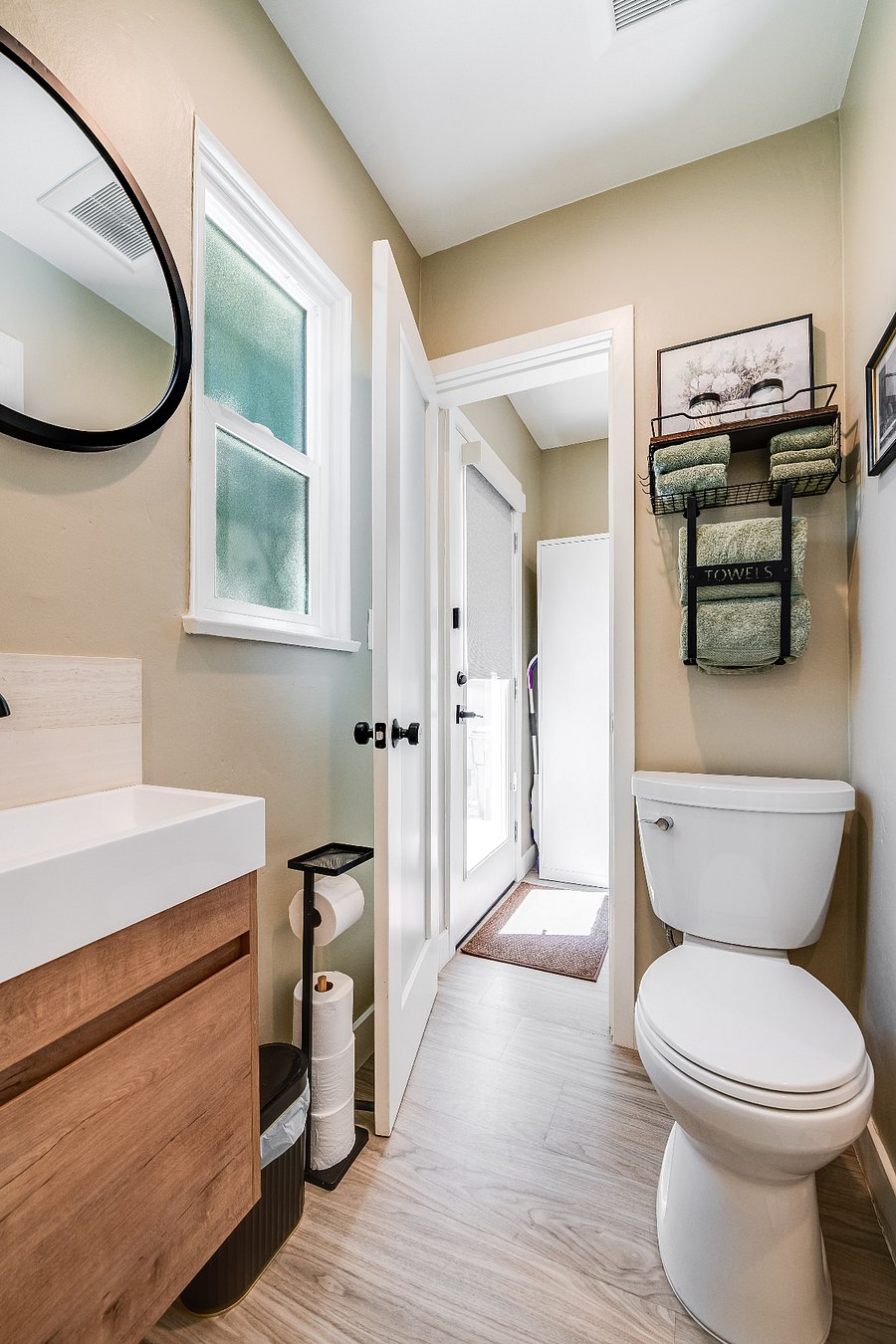 Bathroom three, walk in shower to the right. This bathroom is next to the yoga room.