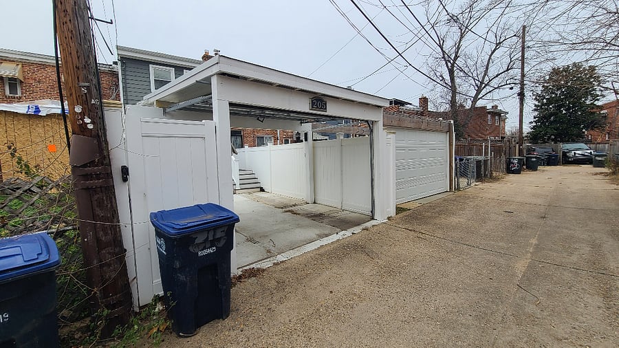 Off-street semi-covered parking in rear