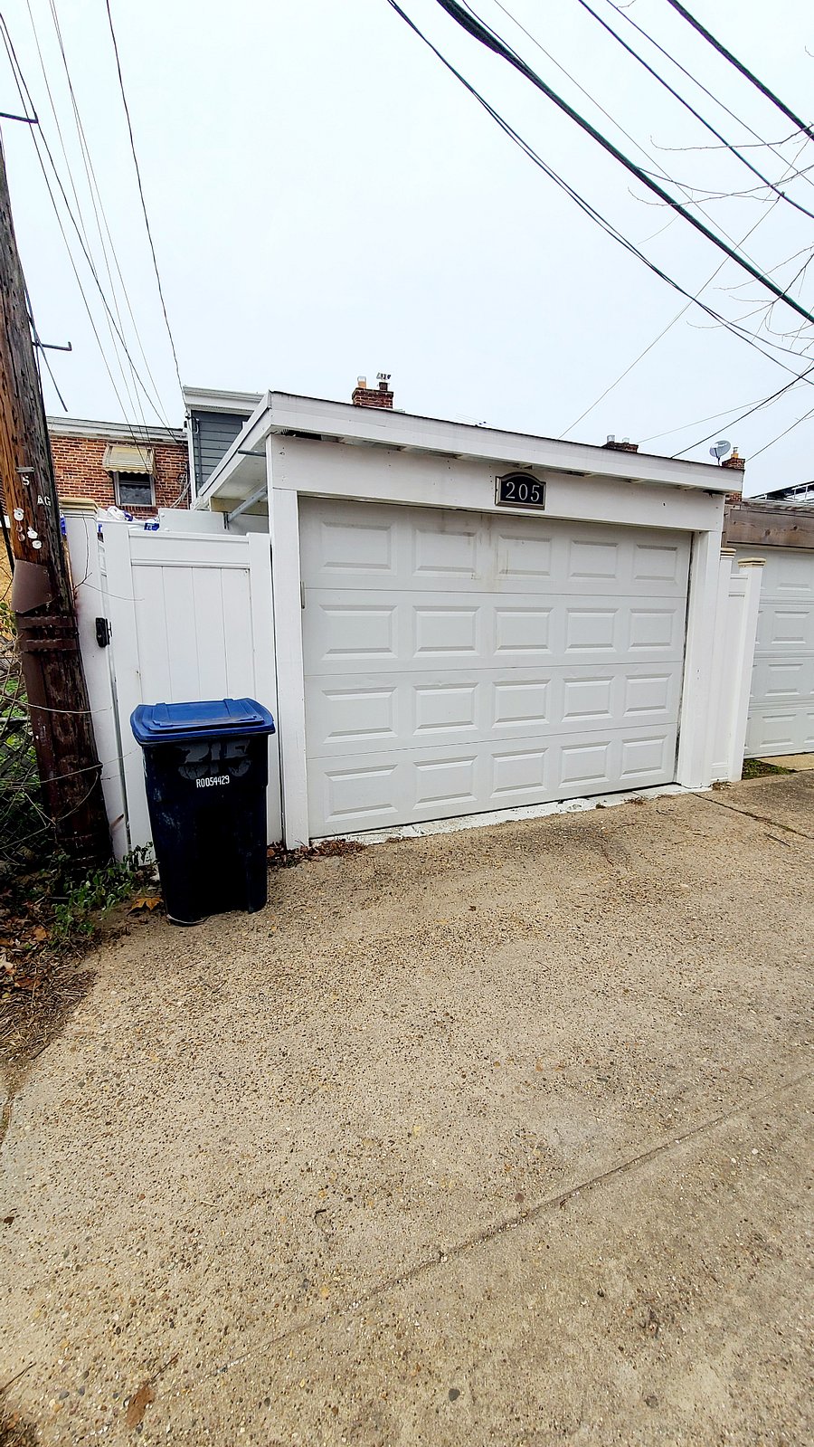 Garage door in rear