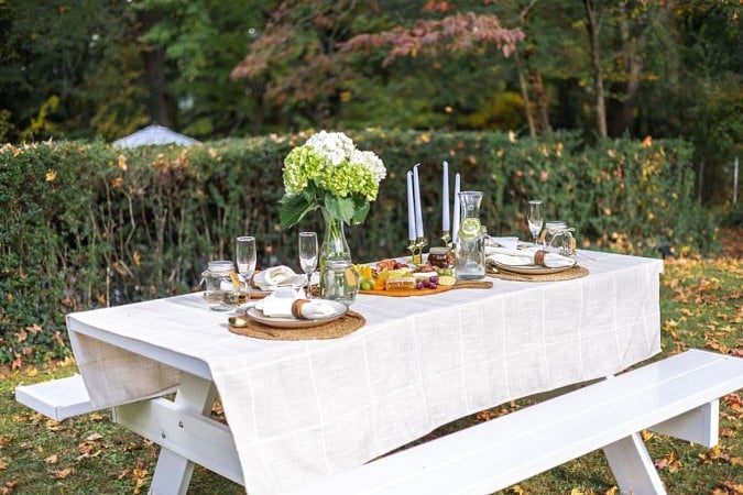 Aesthetic outdoor picnic table set