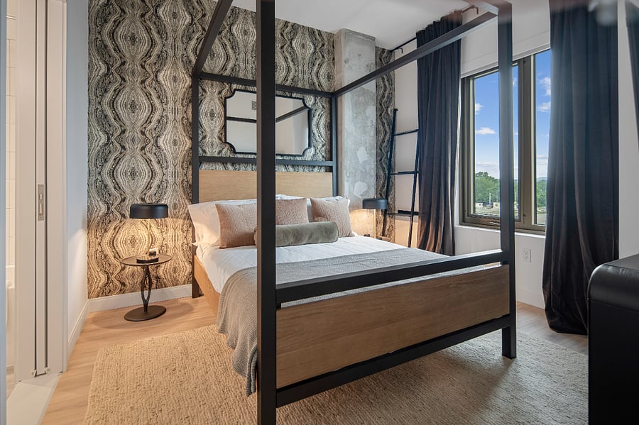 Cozy bedroom with great lighting for the utmost experience when you rest and live in.