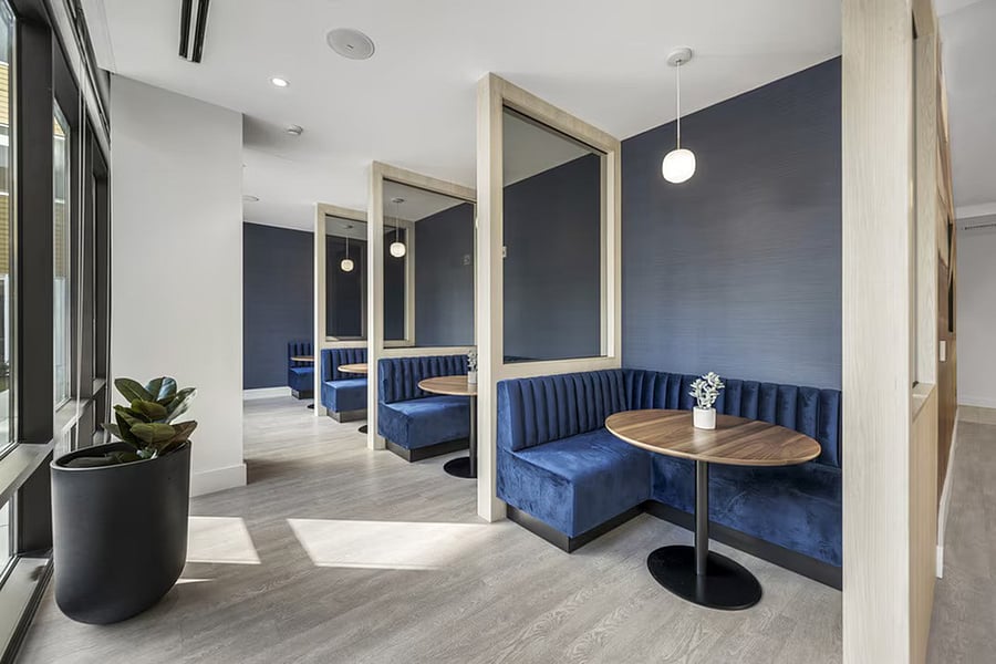 A refined communal area crafted for both dining and conversation.
Share a meal or sip a drink in a beautifully curated space.