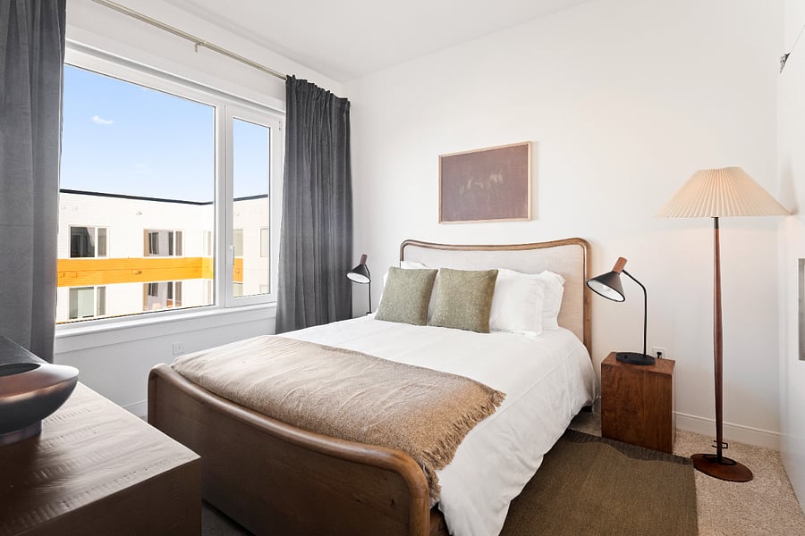 A tranquil bedroom sanctuary designed for deep rest.
Every detail chosen for your comfort.